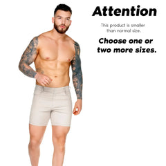 Beige men’s tailored fit shorts with classic design from gigo classic forever perfect for casual wear