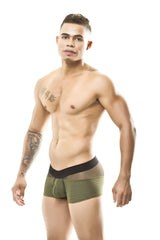 Olive green mesh briefs with black elastic waistband gigo combo green boxer underwear g02177 size s front view