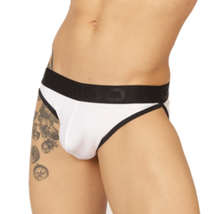 White and black gigo cool brief with sleek form-fitting design for comfortable everyday wear