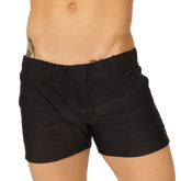 Black corduroy gigo glow short with ribbed texture and elastic waistband perfect for casual wear