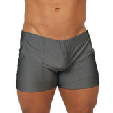 Gray pinstripe boxer briefs gigo glow gray short with tailored fit and subtle vertical ribbing