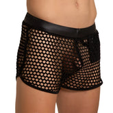 Black mesh boxer shorts with padded perforated waistband from gigo hole black hotshort for breathable comfort