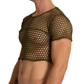 Olive green mesh crop top gigo hole green croop top featuring breathable lightweight fabric for casual wear