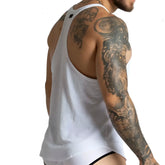 White mesh tank top with racerback design by gigo lemon featuring breathable lightweight fabric