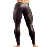 Black shiny faux leather leggings gigo masochistic black sportpants with a tight fitting design