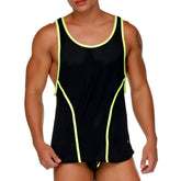 Black athletic tank top gigo medieval yellow tank with neon yellow trim and breathable mesh panels