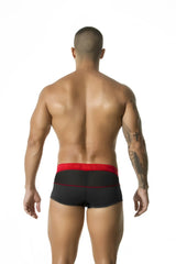 Black briefs with red waistband and trim made of mesh fabric gigo mesh black short boxer underwear size l