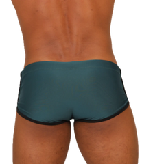 Teal gigo nice green swim trunk with black trim designed for comfortable swimming and beachwear
