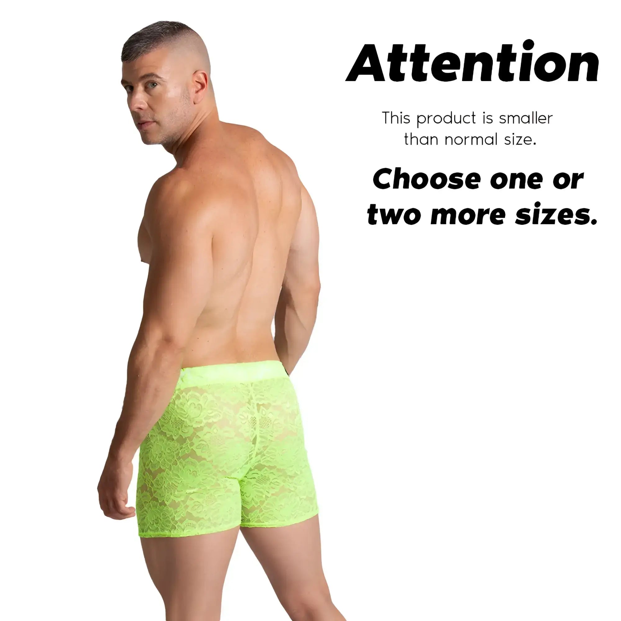 Neon green lace boxer shorts gigo paradise yellow hotshort featuring delicate lace material and vibrant color