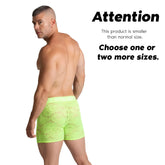 Neon green lace boxer shorts gigo paradise yellow hotshort featuring delicate lace material and vibrant color