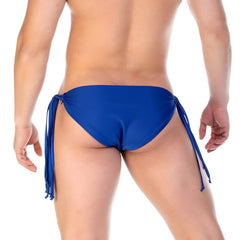 Gigo rose blue swim brief blue swim trunks with matching side ties for beach and pool use
