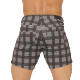 Gigo social gray short tailored fit gray and black plaid shorts perfect for casual wear