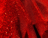 Vibrant red glitter tee with textured shimmering fabric perfect for festive and party wear