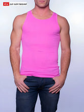 Go Softwear Cal Guy ribbed tank top t shirt in deep pink bright color size S soft cotton blend material