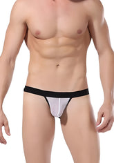 Goodfellas underwear sheer white mesh thong with black elastic waistband gf003 size xl front view