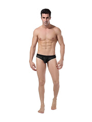 Black mesh briefs with solid black waistband sheer thong underwear goodfellas underwear gf001 size xl