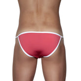 Pink swim trunks with white trim from groovin accent string bikini rouge red st0415 for casual beachwear
