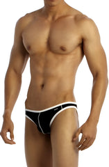 Black and white groovin underwear accent v cut bikini with sleek contoured design for athletic wear