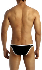 Black groovin underwear accent v cut bikini briefs with white trim for everyday comfort and style