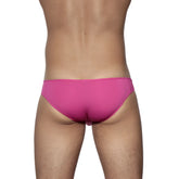 Bright pink groovin underwear athletic v-cut bikini brief with smooth form-fitting design for active wear