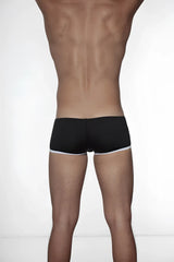 Black groovin underwear super extra low cut boxer briefs with white trim along the waistband for comfortable wear
