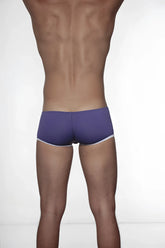 Purple groovin underwear super extra low cut boxer briefs with white trim for comfortable everyday wear