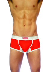 Red and white groovin underwear ventilated cup boxer red cb1609 men’s briefs with breathable mesh panel design