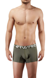 Olive green hawai 41948 boxer briefs with white logo band designed for comfort and support in military green color