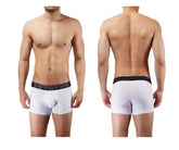 White men’s briefs with black waistband featuring hawaii logo in white lettering hawi 41948 boxer briefs color white