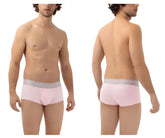 Pink cotton men’s briefs with gray elastic waistband featuring hawaii brand name for comfortable wear
