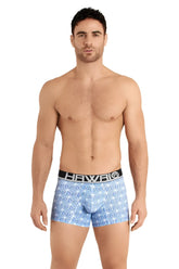 Light blue hawaii 42022 boxer briefs with geometric pattern and black waistband for comfortable everyday wear