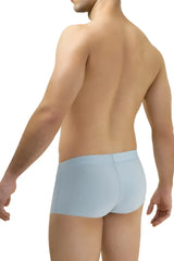 Light blue form-fitting men’s microfiber trunks with a smooth seamless fabric finish hawai 42142 model