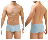 Light blue HAWAI 42142 microfiber trunks with a seamless contoured design and smooth fabric front side