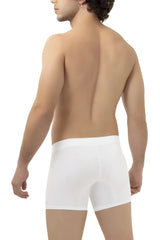White men’s microfiber trunks hawai 42222 with smooth form-fitting design and elastic waistband in white color