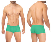 Green men’s microfiber briefs with smooth form-fitting design and subtle branding on the waistband hawai 42308