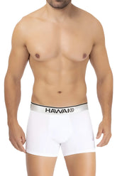 White hawai 42326 microfiber boxer briefs with a silver waistband designed for comfort and support
