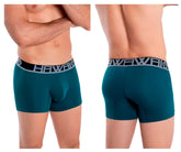 Teal green hawai 4986 solid athletic trunks men’s boxer briefs with black gray elastic waistband and hawai logo