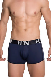 Navy blue Hidden 964 mesh side trunks boxer briefs with black elastic waistband and white Hidden branding