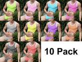 Icker Sea 10 pack sailor stripe matching tank top and bikini set with vibrant snug fit contrasting horizontal stripes