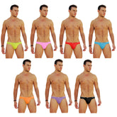 Icker Sea 7 pack shiny sequined bikini briefs in neon yellow pink red blue orange purple and black assorted colors