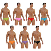Icker Sea 7 pack logo trim mini bikini underwear in assorted bright colors with shiny sequined waistband trim