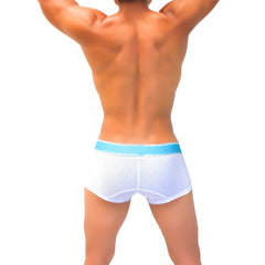 White mesh boxer briefs with light blue waistband from icker sea 7 pack mesh contrast underwear set co i 22 04