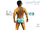 Icker sea blue waves microslip bikini swimwear featuring blue and white patterned swim trunks for beachwear
