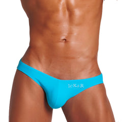 Icker sea bottomless jock bikini strap underwear in bright turquoise blue with subtle icker logo embroidery