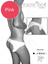 Pink lace thong from icker sea featuring bottomless jock bikini design in pink lace fabric for bold style