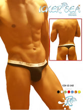 Icker Sea Brazilian thong underwear black with white elastic waistband and branded logo visible on front side