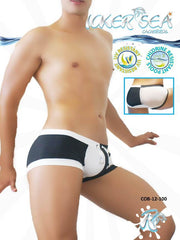 Icker Sea Chess Duotone Square Cut Badehose Schwarz/Weiß COB-12-100