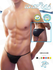 Icker Sea Solid Micro Slip Bikini Swimwear Black COB-12-114B