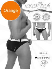 Icker Sea Sailor Belted Slip Bikini Swimwear Orange/White COB-12-141