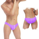 Icker Sea Contrast Line Slip Bikini Swimwear Purple COB-12-145